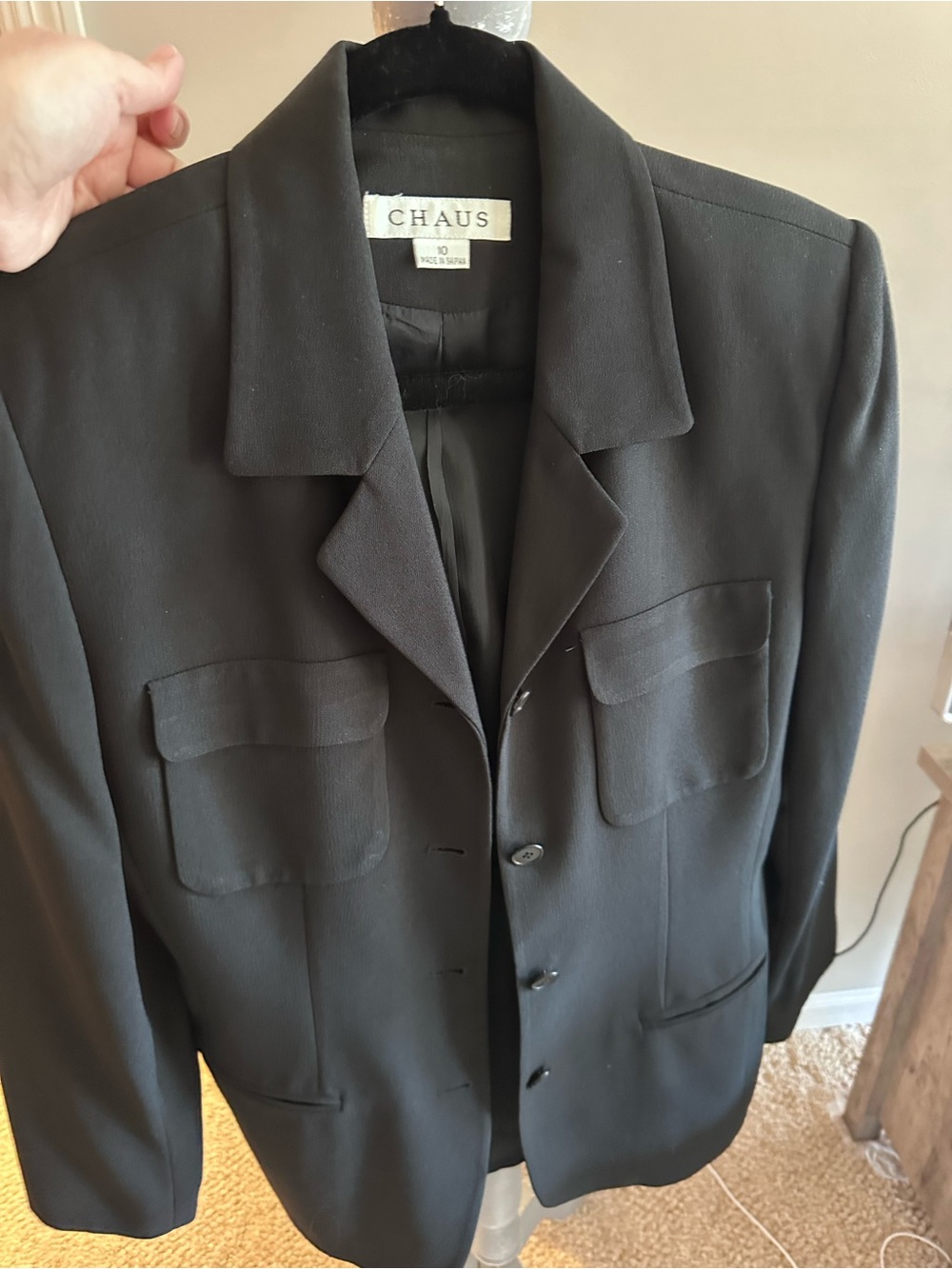 Chaus Black Women's Tailored Jacket with Notch Collar
